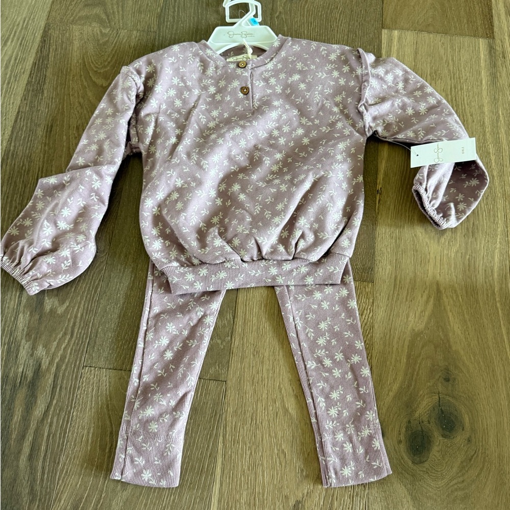 Floral Kids Pajama Set - Pink